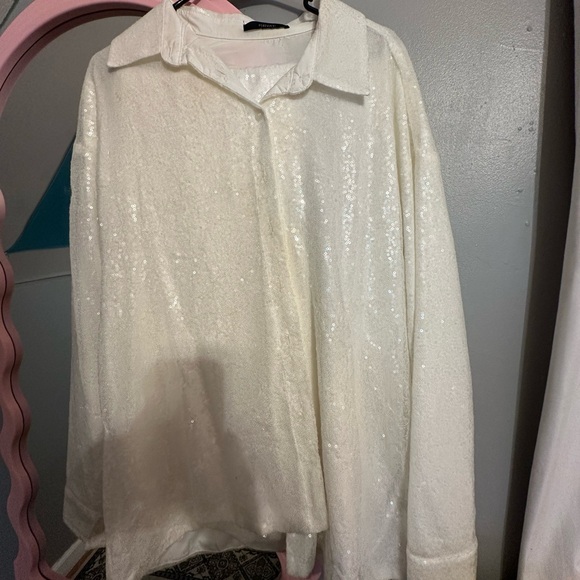 White sequin Forever 21 suit - Picture 2 of 5